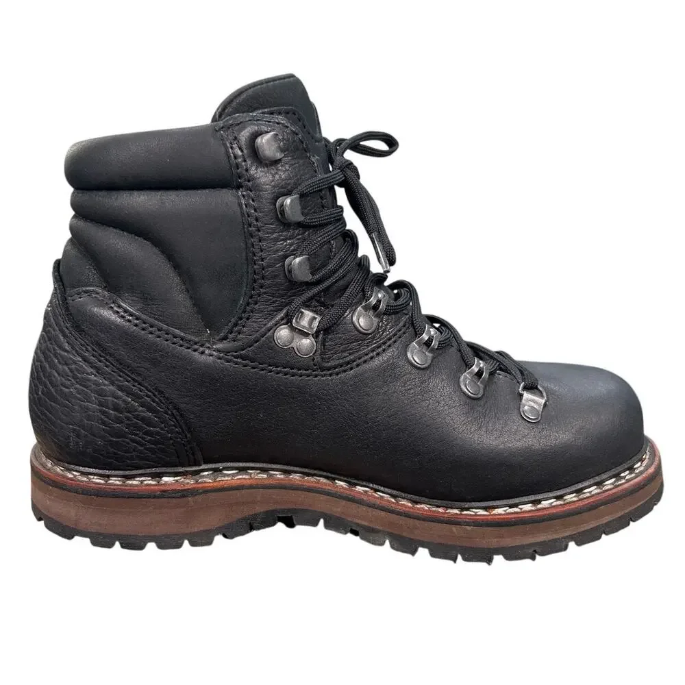 Han Wag Men’s Tashi Black Leather Hiking Trail Boot Size US 8.5